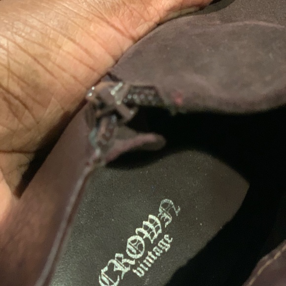 Gorgeous Plum Leather Ankle Boots - Picture 3 of 4